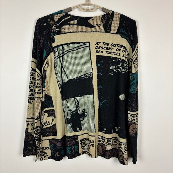Rundholz Black Label Comic Print Pullover Small cotton modal wool asymmetric - Picture 3 of 10